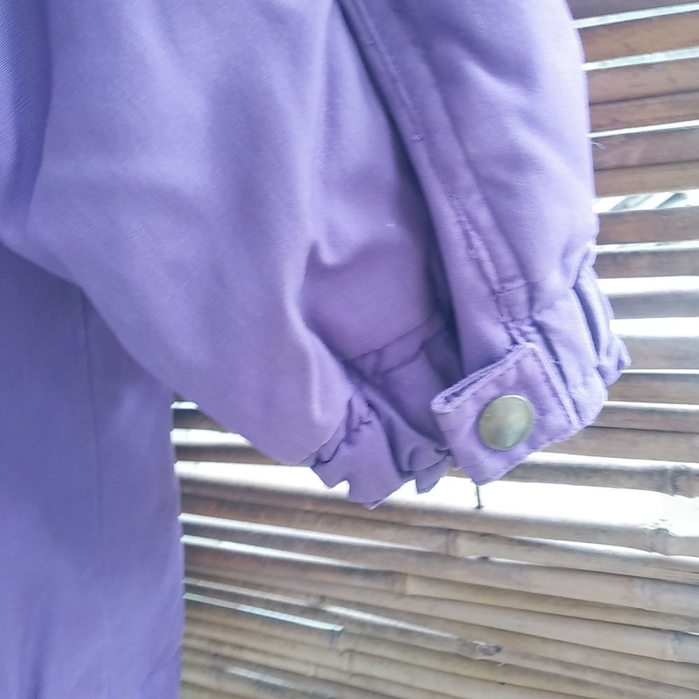Outer Gear M Cozy Purple Turquoise Snap Zip Hoodie Winter Coat - Picture 7 of 13